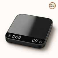 Balance à café intelligente avec minuteur, précision 0,1g, 2kg, rechargeable par Type-C, pour expresso et pour le café filtre