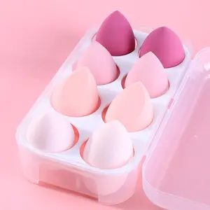Mauri Maquiagem Kit 8 Pcs Beauty Egg Private Label Soft Colorful Facial Foundation Makeup Sponge Set With Box