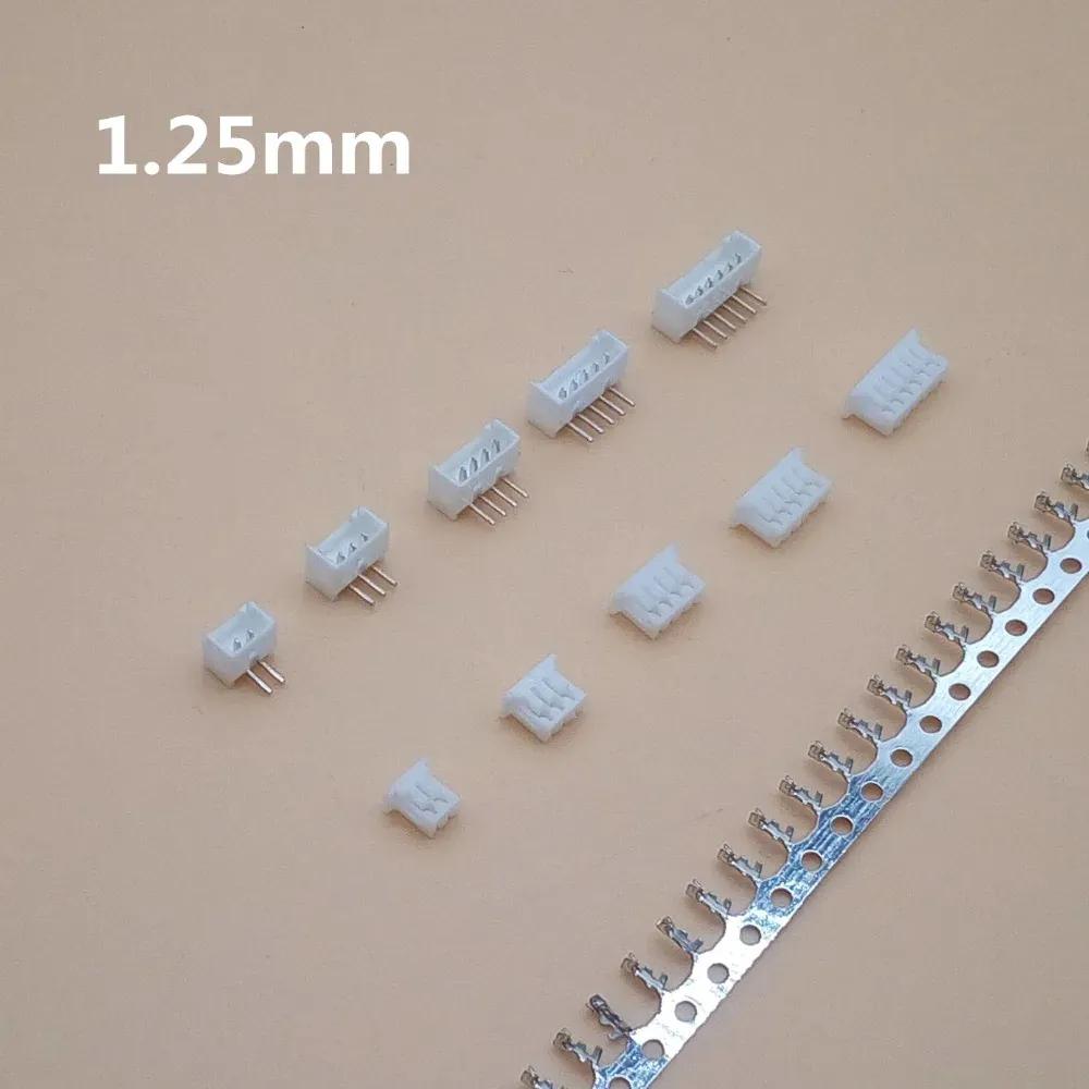 1.25mm Pitch nối micro JST góc bên phải pin 2/3/4/5/6/7/8/9/10P (pin tiêu đề + Nhà ở + thiết bị đầu cuối)