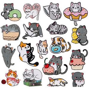 แผ่นปักลายการ์ตูนขนาดใหญ่ลายแมวขี้เกียจ ดีไซน์ปักด้วยคอมพิวเตอร์ รีดติดได้ ทำจากผ้าสักหลาดโพลีเอสเตอร์ - Product Image 1