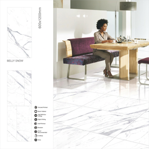 Azulejos de Porcelana con Aspecto de Mármol Brecia Ivory, 60x120cm, Brillantes, para Pisos y Paredes, para Proyectos de Interiores en Etiopía - Product Image 5