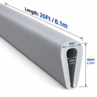 Bande de protection d'angle en PVC en forme de U, 20 pieds, grise, flexible, pour bordures jusqu'à 1/16 pouce, idéale pour portes et panneaux métalliques