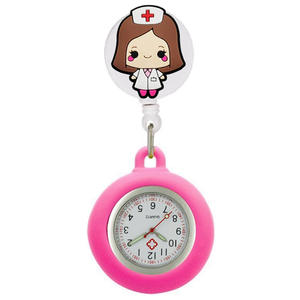<span class=keywords><strong>Montre</strong></span> à quartz rétractable avec clip de badge, motif infirmière, médecin, stéthoscope, icône médicale, pour hôpital - Product Image 2