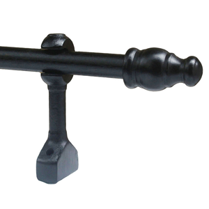 <strong>Black</strong> <strong>Wood</strong> <strong>Curtain</strong> Rod Set Without Rings Long <strong>Wood</strong> Rod Bracket 28MM <strong>CURTAIN</strong> <strong>POLE</strong> WITH ACCESSORIES SET - Product Image 2