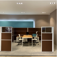 Bureau industriel contemporain de 8 personnes en forme de l système d'isolation phonique modulaire démontable de séparation en verre de bureau