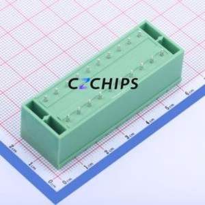 KF2EDGKVHM-5.0-2*10P Plug-in Terminal Block Through hole,P=5mm Connector Board-to-Board / Socket - Closed Screw Fixing 5mm Green - Product Image 2