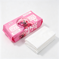 Serviettes faciales suspendues, motif ours mignon, 140 g/m², grandes, jetables, respectueuses de la peau, non tissées, pour usage sec et humide, vente en gros