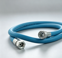 Tuyau d'air et d'eau multifonctionnel pour bras robotisés, 20 BAR 300 PSI, en caoutchouc tressé en fibre, pour compresseur d'air, raccords à pousser, découpe sur mesure