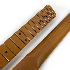 22 trastes 9,5 pulgadas radio mancha Arce tostado ST cuello de guitarra de mano izquierda con tuerca de hueso de 42mm para construcción de guitarra eléctrica - Product Image 5