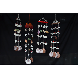 Carillon éolien artisanal en coquillages naturels écologiques, rideau perlé, décoration de salon - Product Image 5