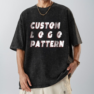 In Drop Shoulder Chất Lượng Cao Nặng Trọng Lượng Nhà Sản Xuất Dtg Màn Hình In Bông Axit Quá Khổ Tùy Chỉnh Thiết Kế Rửa Áo Thun - Product Image 2
