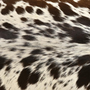 Repose-pieds carré minimaliste moderne en cuir de vache Décor en bois naturel pour le salon - Product Image 4