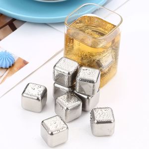 Cubes de glace en acier inoxydable 304, ensemble de pierres à vin, pour bière, boissons, whisky, accessoires de bar, cubes de glace métalliques recyclables à congélation rapide - Product Image 1