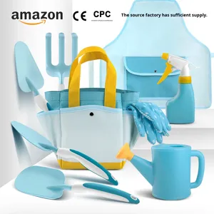 Kit d'outils de jardinage pour enfants personnalisé de 9 pièces avec sac de transport, arrosoir, <span class=keywords><strong>pelle</strong></span>, râteau, fourche, tout-en-un, modèle GD015 - Product Image 1