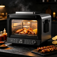 Four à friture numérique en acier inoxydable avec porte vitrée transparente, contrôle facile, chauffe rapide, multifonction, four de comptoir