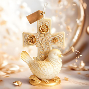Moules à bougies en silicone YS Cross <span class=keywords><strong>Pigeon</strong></span>, fleurs de rose, décorations en gypse, moule de coulée, fabrication de bougies d'aromathérapie DIY - Product Image 6