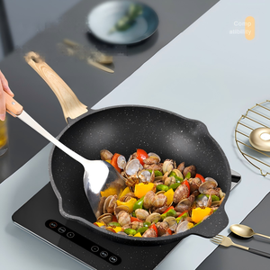 Ventes Flash : Wok de Friture <span class=keywords><strong>en</strong></span> <span class=keywords><strong>Pierre</strong></span> Maifan à Fond Composite Anti-Brûlure et Antiadhésif – Ustensile de Cuisine Spécial pour l'Export - Product Image 3