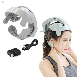 Elektrischer lockerer Kopfhaut-Airbag Hirnmassagehelm dual vibrierender elektrischer Kopfmassagegerät für Gehirn entspannung verbessern Schlaf