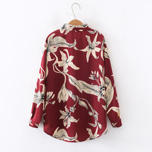 2025 스타일 여성의 새로운 스타일 루즈한 칼라 긴 소매 패션 셔츠 플로럴 프린트 - Product Image 2