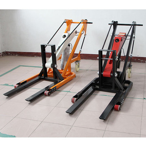 Apilador Autocargable Portátil, Elevador de Palés Semieléctrico, Plataforma Elevadora Hidráulica de 500 kg, Altura de Elevación de 1.3-1.6 m para Camión HGTP.LT - Product Image 3