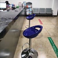Chaise de bar en métal réglable et pivotante avec dossier, tabouret haut pour usage domestique, salle à manger ou caisse