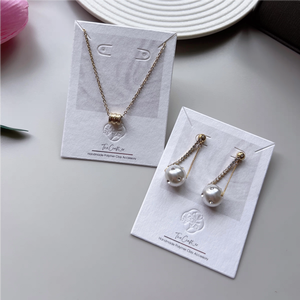 Carte de bijoux en papier personnalisée, petite, nouveau design, élégante, classique, en papier blanc perlé, découpe au laser, carte d'invitation - Product Image 4