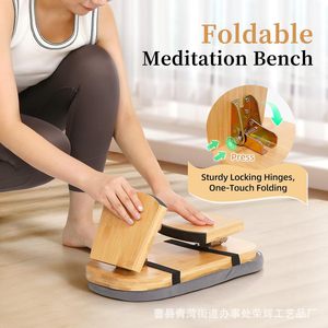 Wooden Yoga Meditation Stool Rectangular Modern Simple Design For Home Practice Unisex Use - Product Image 2