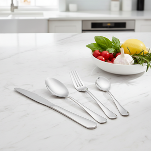 Juego de Cubiertos de <span class=keywords><strong>Acero</strong></span> Inoxidable con Acabado Espejo y Mango Plateado de Estilo Nórdico Moderno de Lujo TECANXIN para Uso en Hoteles/Restaurantes - Product Image 4