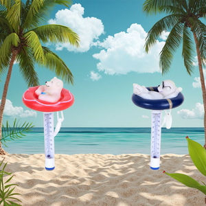 Indicador de temperatura flotante para piscina de oso rojo y azul, indicador de temperatura flotante de agua - Product Image 4