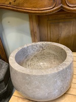 Évier en pierre de travertin beige, vanité en pierre, bols d'évier de lavage de vanité, vase de lavage, évier en marbre contemporain