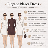 Robe Blazer Femme Sur Mesure, Mini, Double Boutonnage, Coupe Ajustée, Élégante, Fabricant OEM ODM