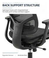 Chaise de bureau ergonomique en maille avec accoudoirs en PU réglables en 3D, vérin à gaz à 3 positions, chaise pivotante avec roulettes silencieuses