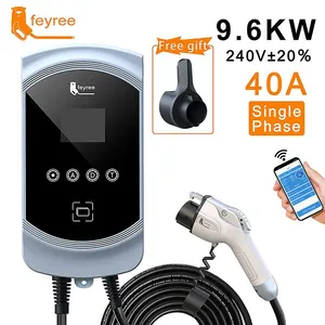 Feyree 9.6 KW 40A APP EV充電器タイプ1充電プラグ電気自動車WIFIスマートAPPカーウォールマウント充電ステーション用充電器