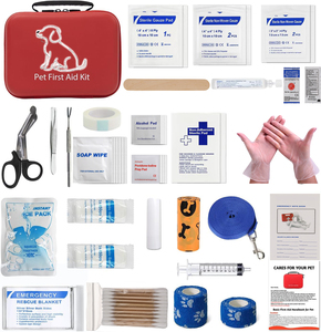 PET <strong>Cat</strong> &amp; Dog Travel First Aid Kit Home <strong>Outdoor</strong> Hiking Car Emergency Card Kit EVA Waterproof With Tick Remover Slip Leash - Product Image 2
