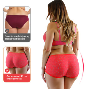 Morcoda sữa lụa phụ nữ quần lót độ đàn hồi cao cộng với kích thước chất béo Womens hoa in Kích thước miễn phí kết hợp màu sắc đồ lót tùy biến - Product Image 4