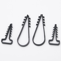 Clips de câble en plastique en forme de U de type R résistants à l'usure en gros en stock, nylon noir et blanc épaissi