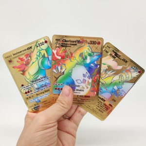 Yy vàng trẻ em bảng chơi thẻ Poke Mon Bộ sưu tập thẻ gói 55 pcs <span class=keywords><strong>TCG</strong></span> Anime Pikachu mewtu Mega hiếm Trò chơi giao dịch thẻ - Product Image 5