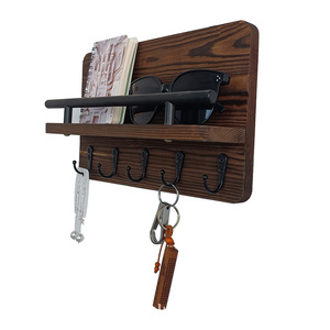 Estante <span class=keywords><strong>de</strong></span> Almacenamiento Colgante <span class=keywords><strong>de</strong></span> Madera Maciza Estilo Art Deco para Llaves, Correo y Cartas, para Baño, Entrada o Pasillo - Product Image 5