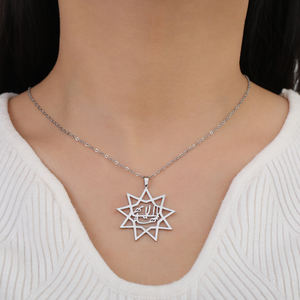 महिलाओं के लिए ईसाई प्रतीक पेलेंट हार पुरानी 9-नुकीले स्टार धार्मिक स्टेनलेस स्टील नेकलेस ट्रेंडी आर्बइक रस गहने - Product Image 5