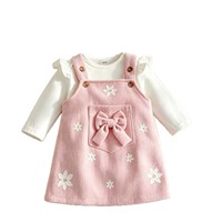 Ensemble robe à volants à manches longues et bandeau pour bébés filles, imprimé floral, automne-hiver