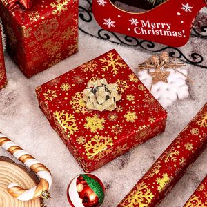Christmas <b>Wrapping</b> <b>Paper</b> Red Gold Snowflake Embossed 3D Holiday Gift Wrap Roll 46.8 Square Feet Recyclable Craft Gift Packaging - Product Image 6
