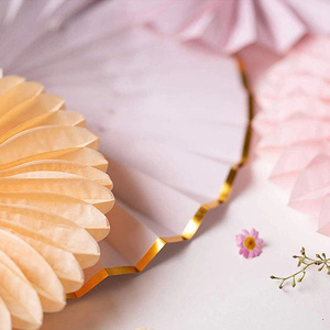 Nicro Round Tissue Paper Pinwheel Craft Birthday Wedding Wall Paper Home Decoration <strong>Background</strong> Party Supplies Paper Fans Kit - Product Image 3