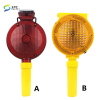 Lampe de signalisation solaire de sécurité pour chantier, barrière de circulation LED pour allées, routes, ponts, aéroports, avec pince métallique