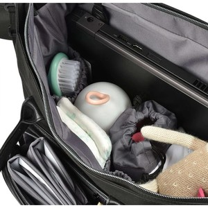 Sac à dos pour bébé en nylon imperméable et simili cuir, utilisable de trois façons, avec fermeture éclair et doublure en polyester - Product Image 3