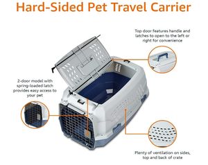 กระเป๋าใส่สัตว์เลี้ยงสำหรับสุนัขขนาดเล็ก ทำจากเหล็กและพลาสติก PP แข็งแรง ทนทาน ดีไซน์คลาสสิก ทันสมัย เหมาะสำหรับการเดินทางด้วยรถยนต์ สะดวกสบายและเป็นมิตรกับสิ่งแวดล้อม - Product Image 3