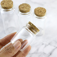Petit tube de bouteille de flacon de pot à épices en verre de 30mm de diamètre avec couvercle en liège pour le style de recharge de thé