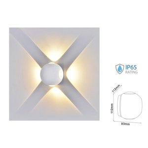 Lampada da Parete LED per Esterni Sferica 4X1W 3000K Bianca Illuminazione a 4 Lati IP65 Impermeabile Materiale PC Potenza 6W SKU-8551 - Product Image 1