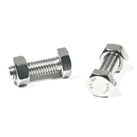Promo Panas! Supplier Cina Baut Kepala Heksagonal Stainless Steel M4-M18 Finishing Polos dengan Satu Mur untuk Pengencangan Umum