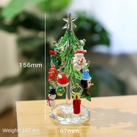Adornos Navideños de Vidrio, Figuras de Papá Noel para Árbol de Navidad, Decoraciones Creativas de Dibujos Animados para el Hogar, Mini Decoraciones para Escritorio y Coche
