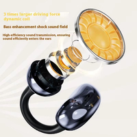 Auriculares Inalámbricos Luminosos con Clip para Oreja, Auriculares Deportivos con Cancelación de Ruido, Micrófono Incorporado, Llamadas Nítidas, Sonido Estéreo 3D para Ejercicio al Aire Libre